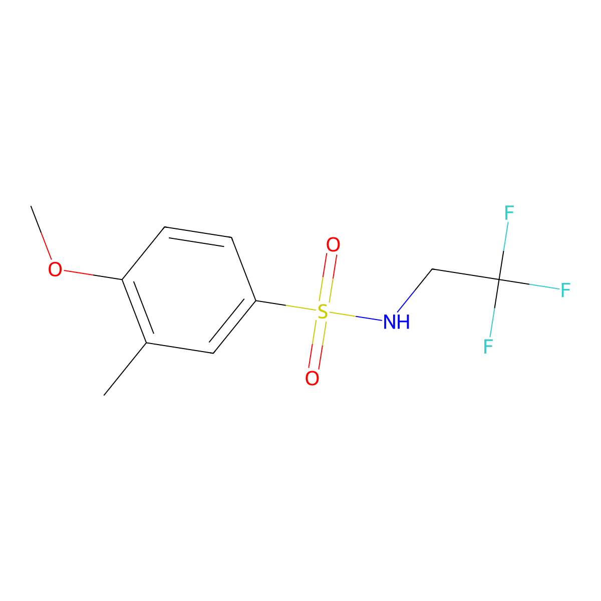 4-methoxy-3-methyl-N-(2,2,2-trifluoroethyl)benzene-1-sulfonamide molecular structure, CAS 2191713-32-1