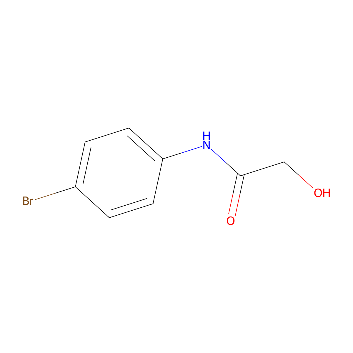 N-(4-bromophenyl)-2-hydroxyacetamide molecular structure, CAS 21919-10-8