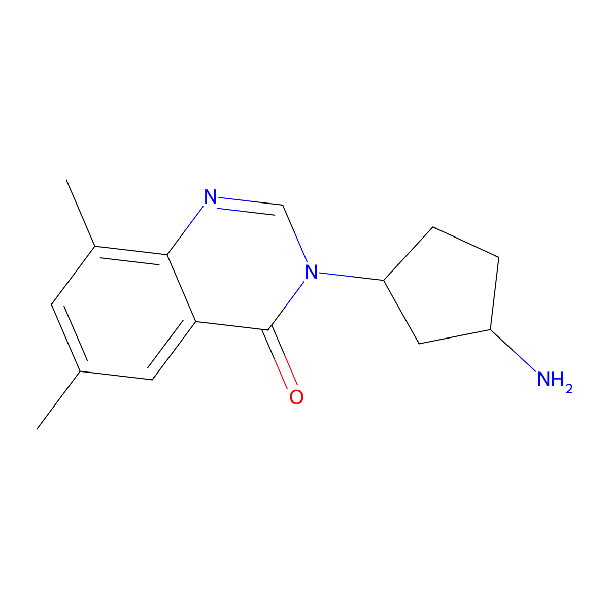 3-[rel-(1R,3R)-3-aminocyclopentyl]-6,8-dimethyl-4(3H)-quinazolinone hydrochloride molecular structure, CAS 2191924-89-5