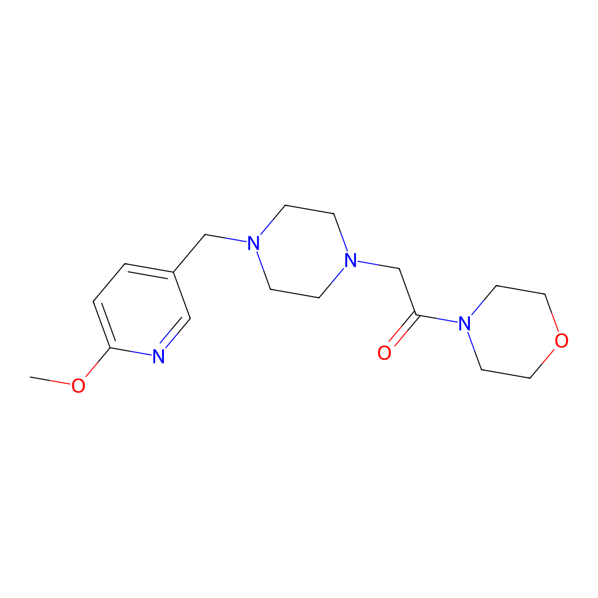 2-{4-[(6-Methoxypyridin-3-yl)methyl]piperazin-1-yl}-1-(morpholin-4-yl)ethan-1-one molecular structure, CAS 2192039-54-4
