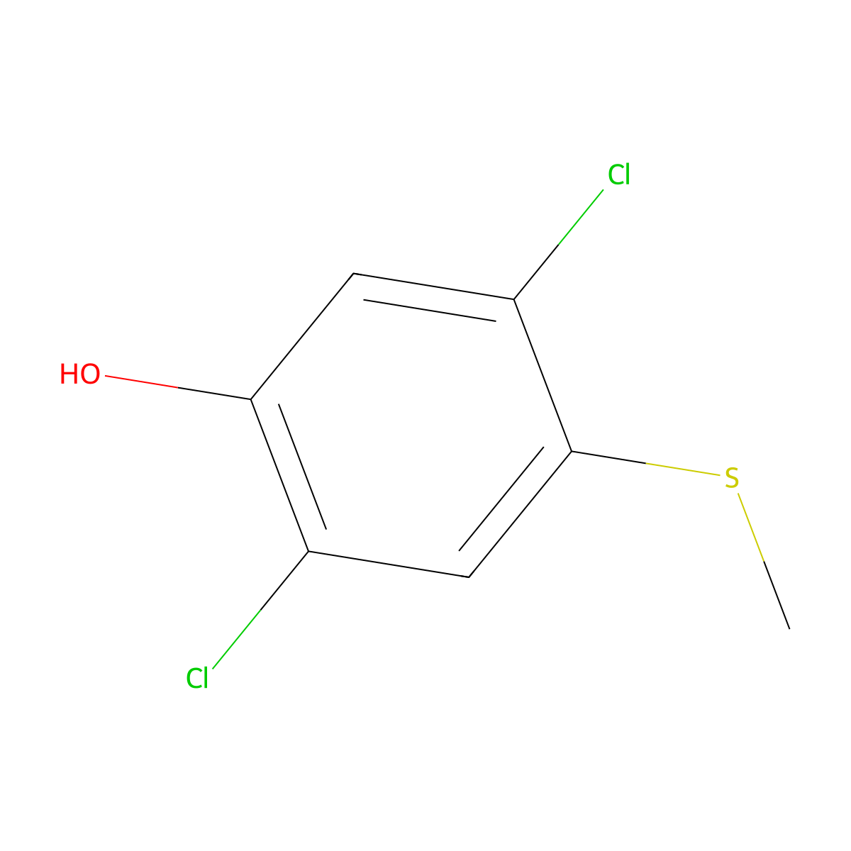 2,5-Dichloro-4-(methylthio)phenol molecular structure, CAS 21923-22-8