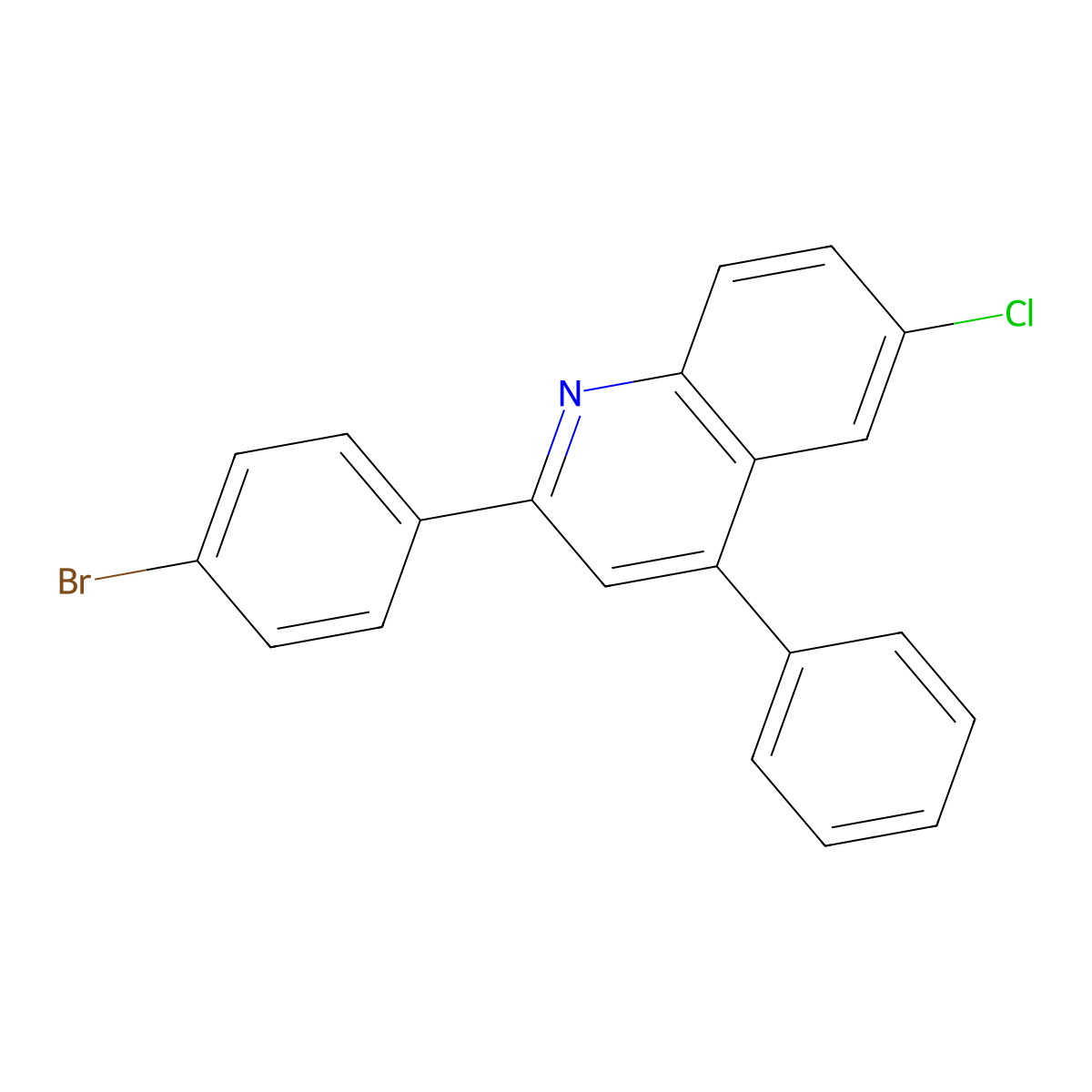 2-(4-Bromophenyl)-6-chloro-4-phenylquinoline molecular structure, CAS 21923-43-3