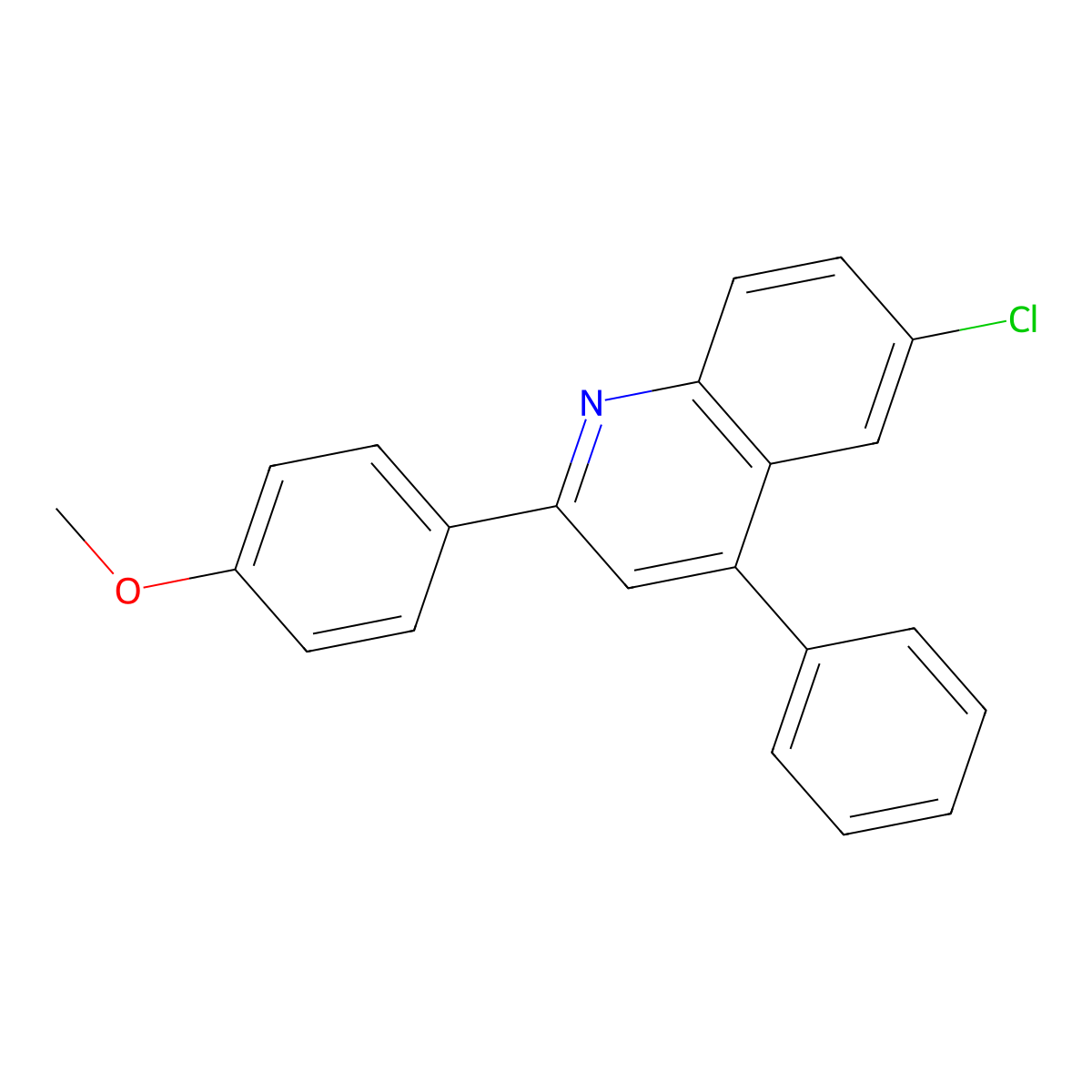 6-Chloro-2-(4-methoxyphenyl)-4-phenylquinoline molecular structure, CAS 21923-46-6