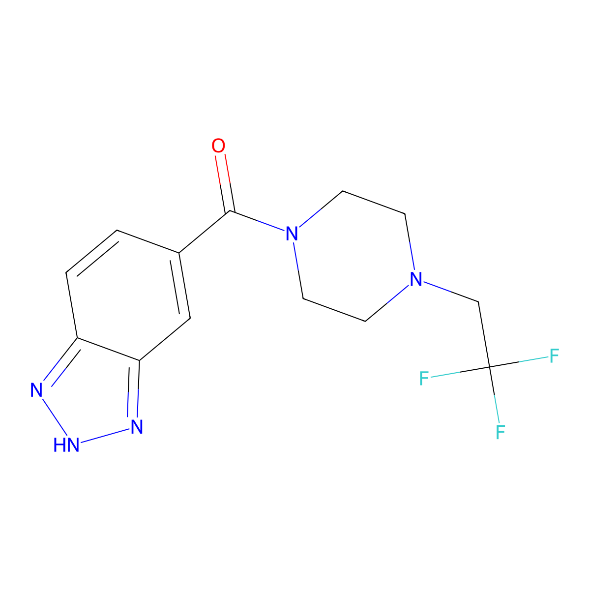 5-[4-(2,2,2-trifluoroethyl)piperazine-1-carbonyl]-1H-1,2,3-benzotriazole molecular structure, CAS 2192381-32-9