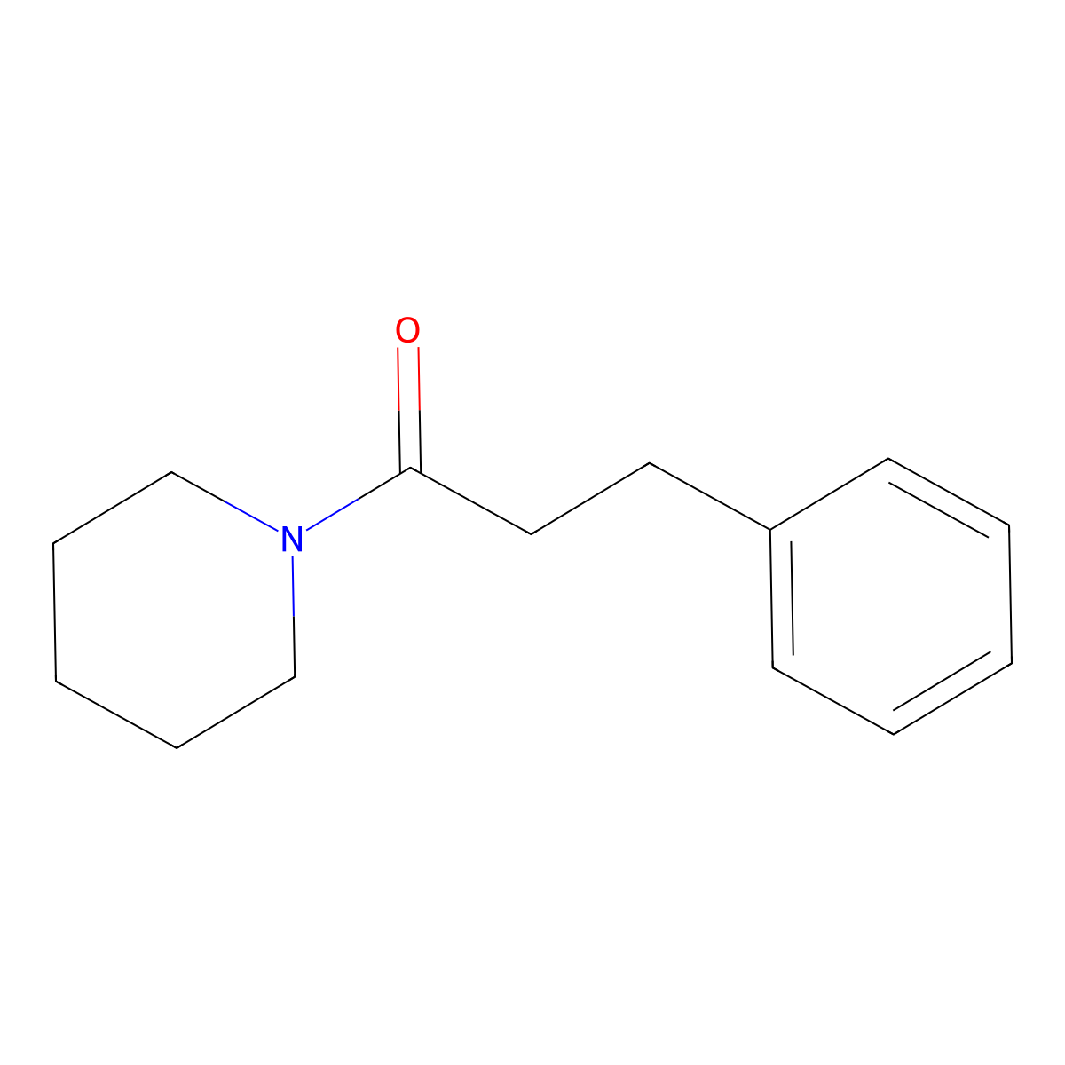 Piperidine, 1-(1-oxo-3-phenylpropyl)- molecular structure, CAS 21924-11-8
