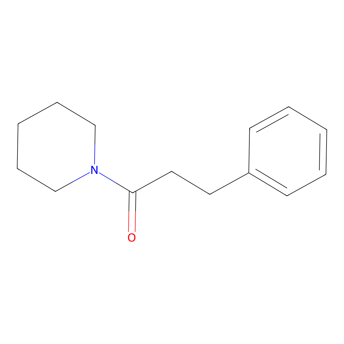 Piperidine, 1-(1-oxo-3-phenylpropyl)- molecular structure, CAS 21924-11-8