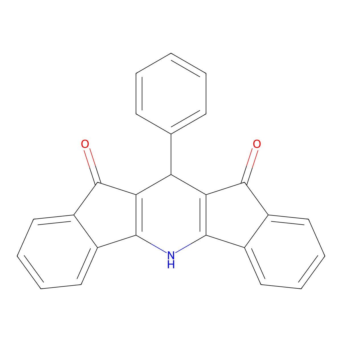 6-Phenyl-6,12-dihydrodiindeno[1,2-b:2',1'-e]pyridine-5,7-dione molecular structure, CAS 21924-94-7