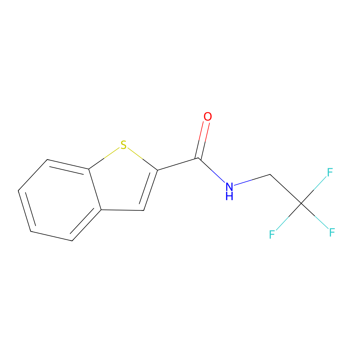 N-(2,2,2-trifluoroethyl)-1-benzothiophene-2-carboxamide molecular structure, CAS 2192689-34-0