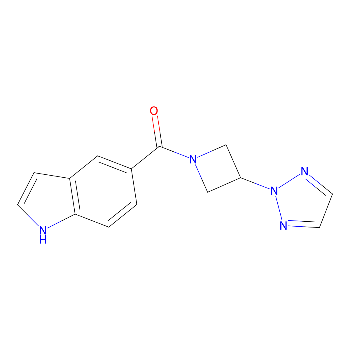 5-[3-(2H-1,2,3-triazol-2-yl)azetidine-1-carbonyl]-1H-indole molecular structure, CAS 2192744-83-3