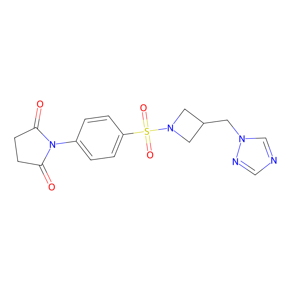 1-(4-((3-((1H-1,2,4-triazol-1-yl)methyl)azetidin-1-yl)sulfonyl)phenyl)pyrrolidine-2,5-dione molecular structure, CAS 2192744-89-9
