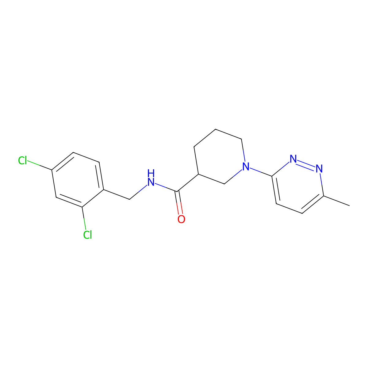 N-(2,4-dichlorobenzyl)-1-(6-methylpyridazin-3-yl)piperidine-3-carboxamide molecular structure, CAS 2192744-91-3