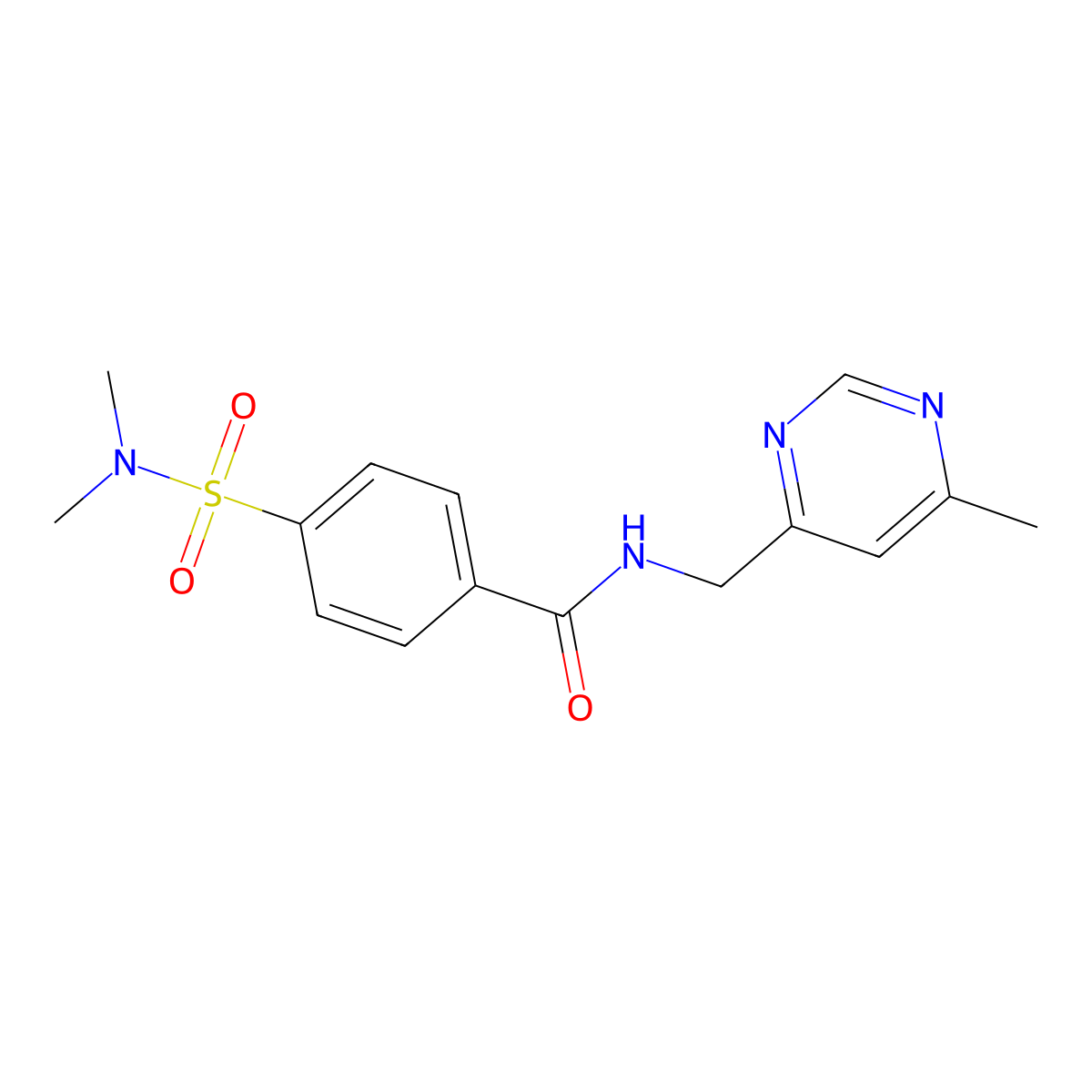 4-(dimethylsulfamoyl)-N-[(6-methylpyrimidin-4-yl)methyl]benzamide molecular structure, CAS 2192745-01-8
