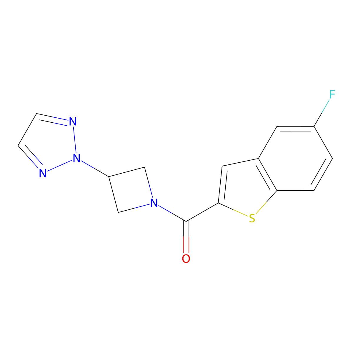 (3-(2H-1,2,3-triazol-2-yl)azetidin-1-yl)(5-fluorobenzo[b]thiophen-2-yl)methanone molecular structure, CAS 2192745-31-4