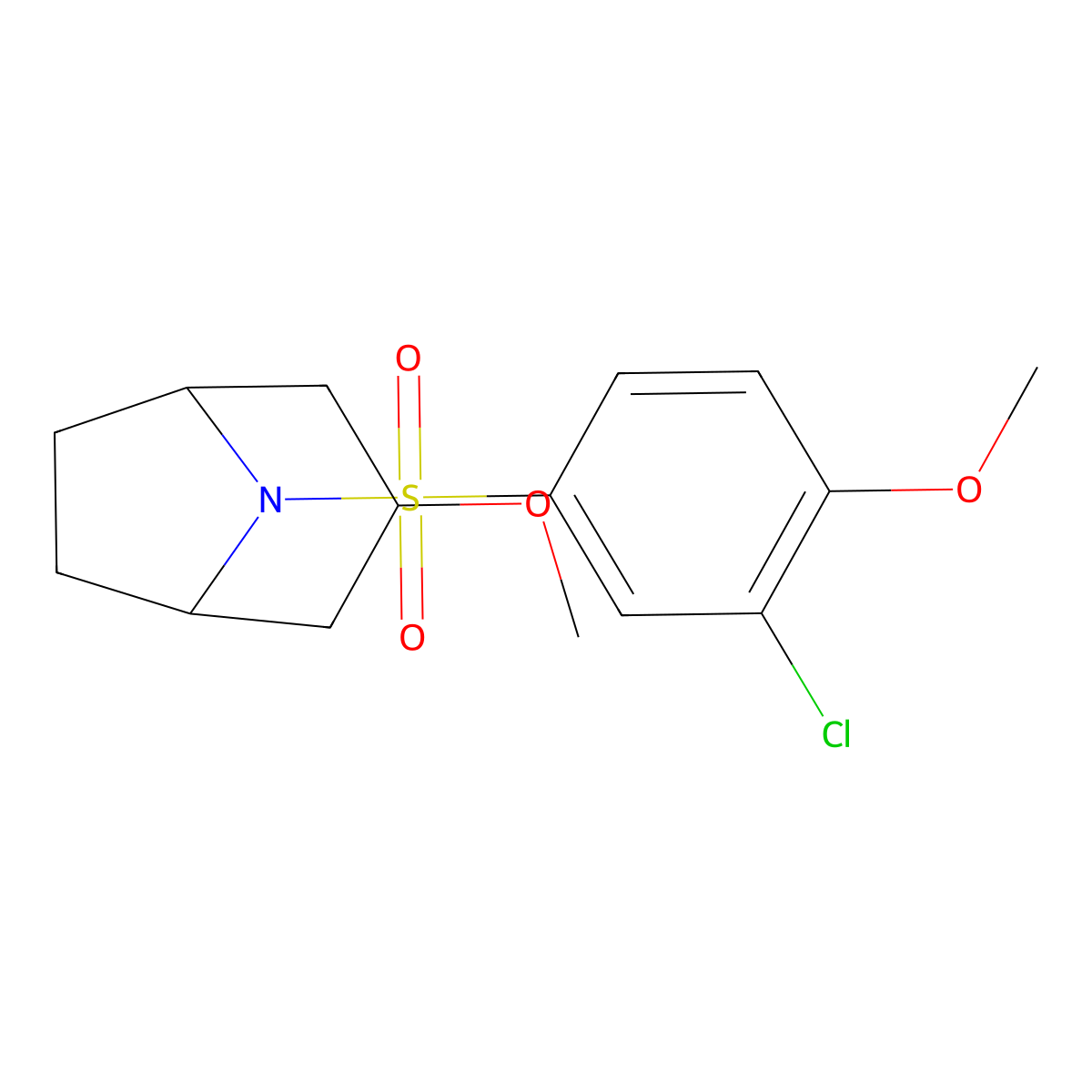 (1R,5S)-8-((3-chloro-4-methoxyphenyl)sulfonyl)-3-methoxy-8-azabicyclo[3.2.1]octane molecular structure, CAS 2192745-41-6
