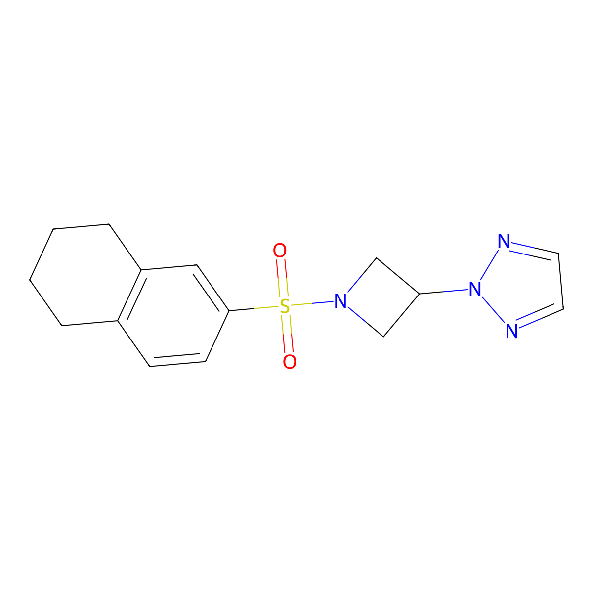 2-(1-((5,6,7,8-tetrahydronaphthalen-2-yl)sulfonyl)azetidin-3-yl)-2H-1,2,3-triazole molecular structure, CAS 2192745-48-3