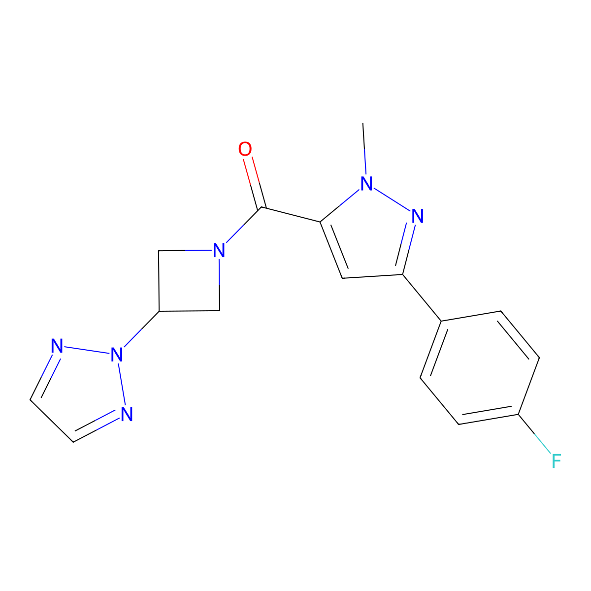 (3-(2H-1,2,3-triazol-2-yl)azetidin-1-yl)(3-(4-fluorophenyl)-1-methyl-1H-pyrazol-5-yl)methanone molecular structure, CAS 2192745-49-4