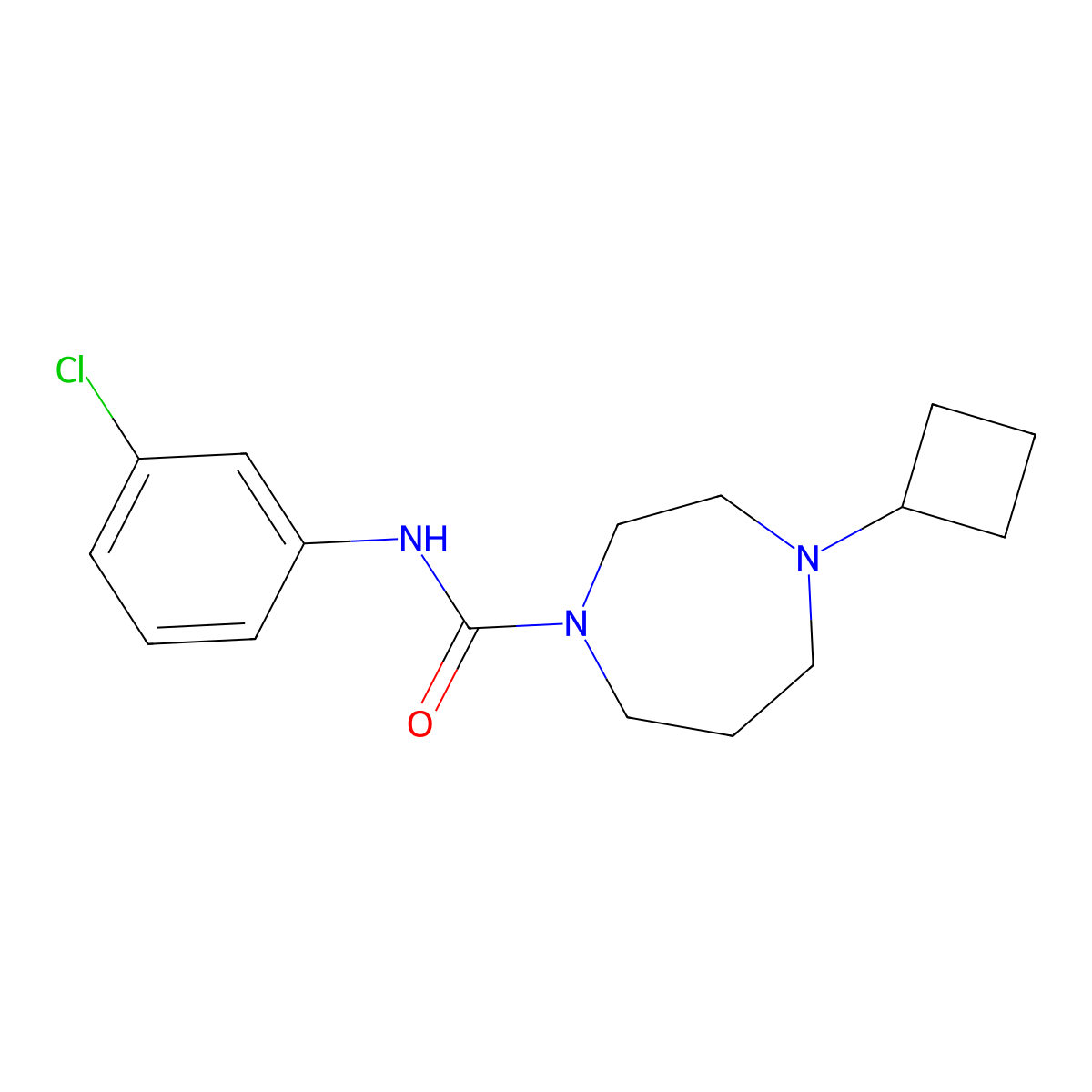 N-(3-chlorophenyl)-4-cyclobutyl-1,4-diazepane-1-carboxamide molecular structure, CAS 2192745-57-4