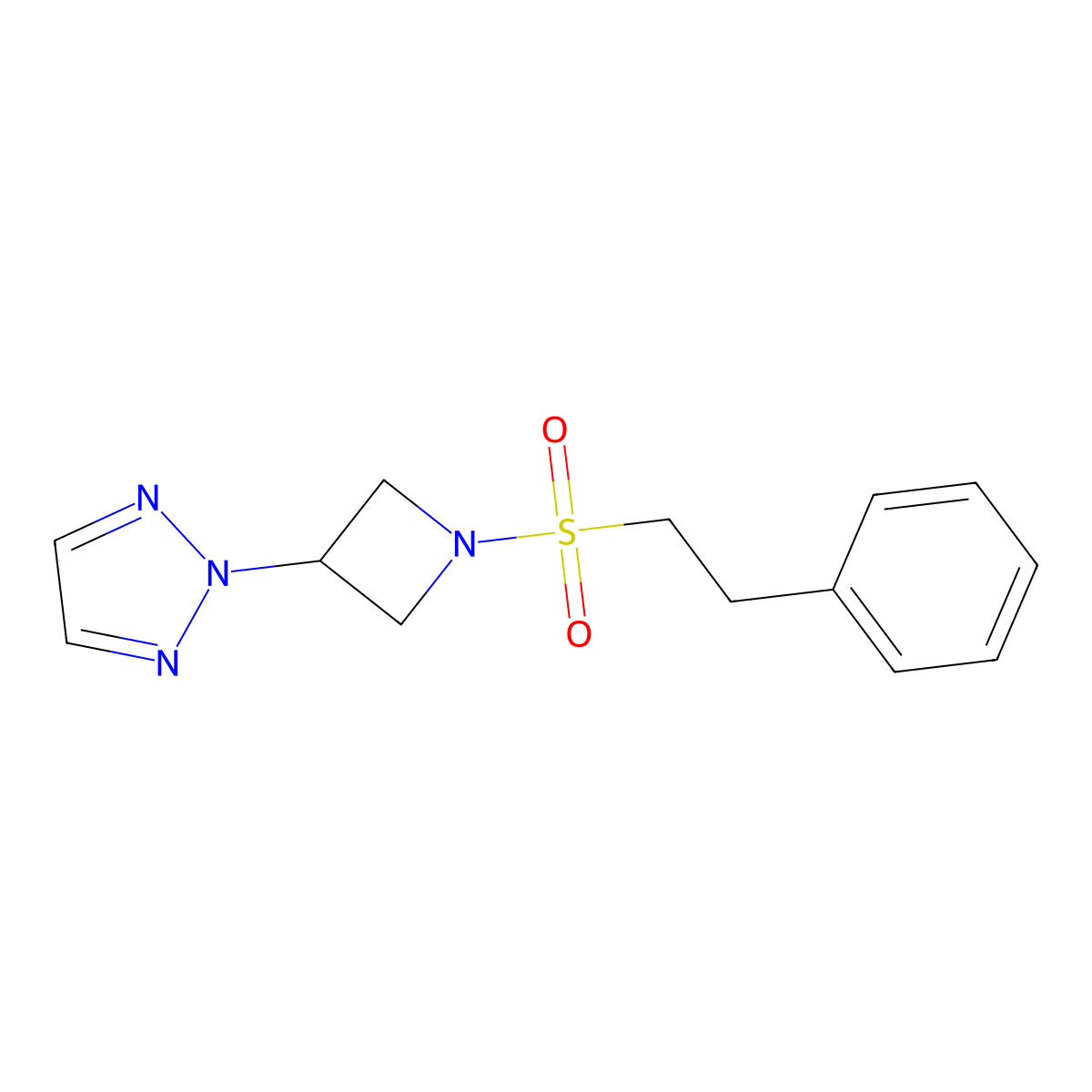 2-[1-(2-phenylethanesulfonyl)azetidin-3-yl]-2H-1,2,3-triazole molecular structure, CAS 2192745-90-5
