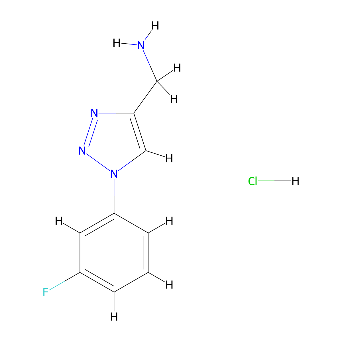 (1-(3-fluorophenyl)-1H-1,2,3-triazol-4-yl)methanamine hydrochloride molecular structure, CAS 2192745-93-8