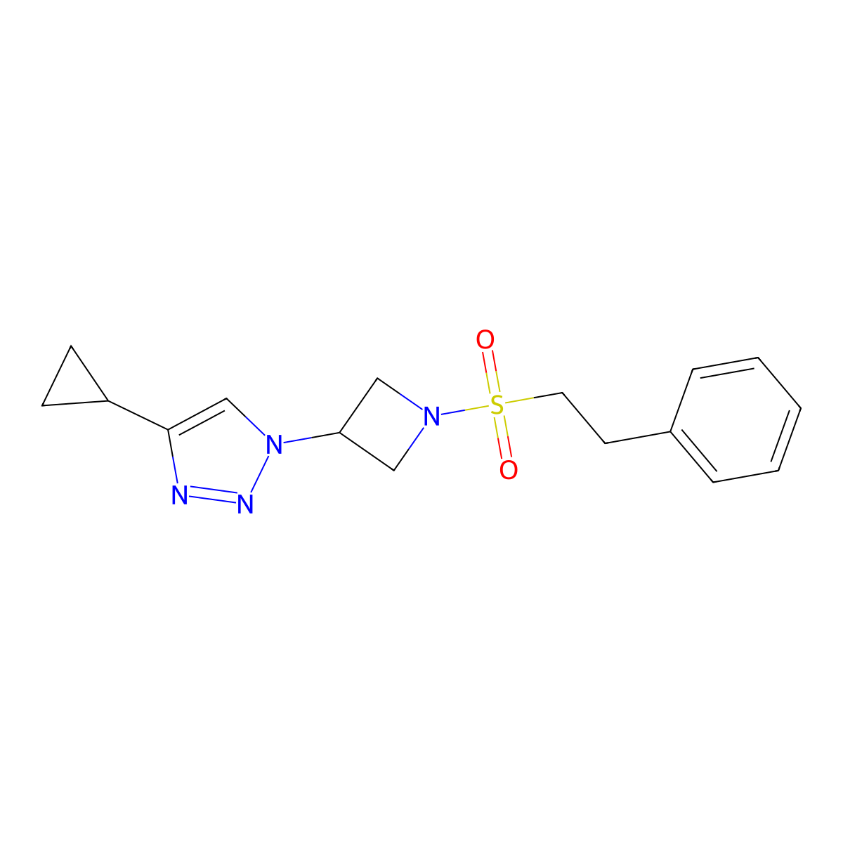 4-cyclopropyl-1-(1-(phenethylsulfonyl)azetidin-3-yl)-1H-1,2,3-triazole molecular structure, CAS 2192745-96-1