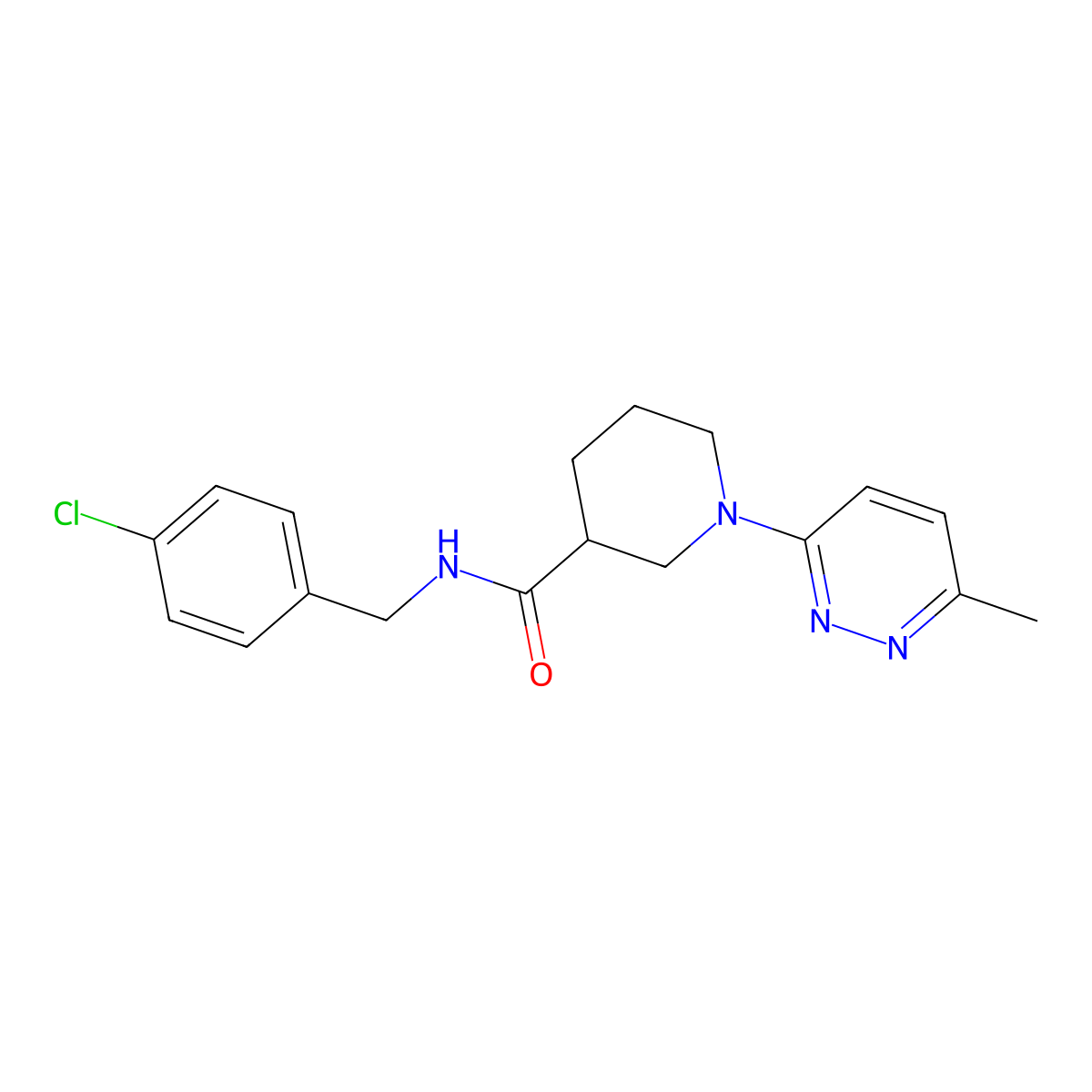 N-(4-chlorobenzyl)-1-(6-methylpyridazin-3-yl)piperidine-3-carboxamide molecular structure, CAS 2192746-07-7