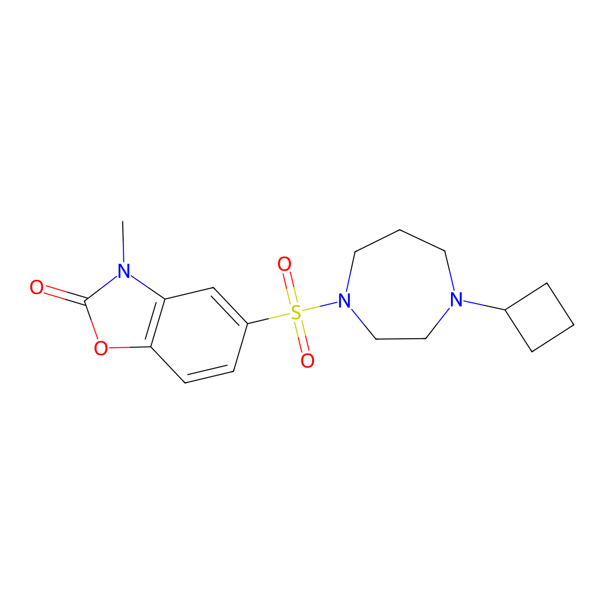 5-((4-cyclobutyl-1,4-diazepan-1-yl)sulfonyl)-3-methylbenzo[d]oxazol-2(3H)-one molecular structure, CAS 2192746-16-8