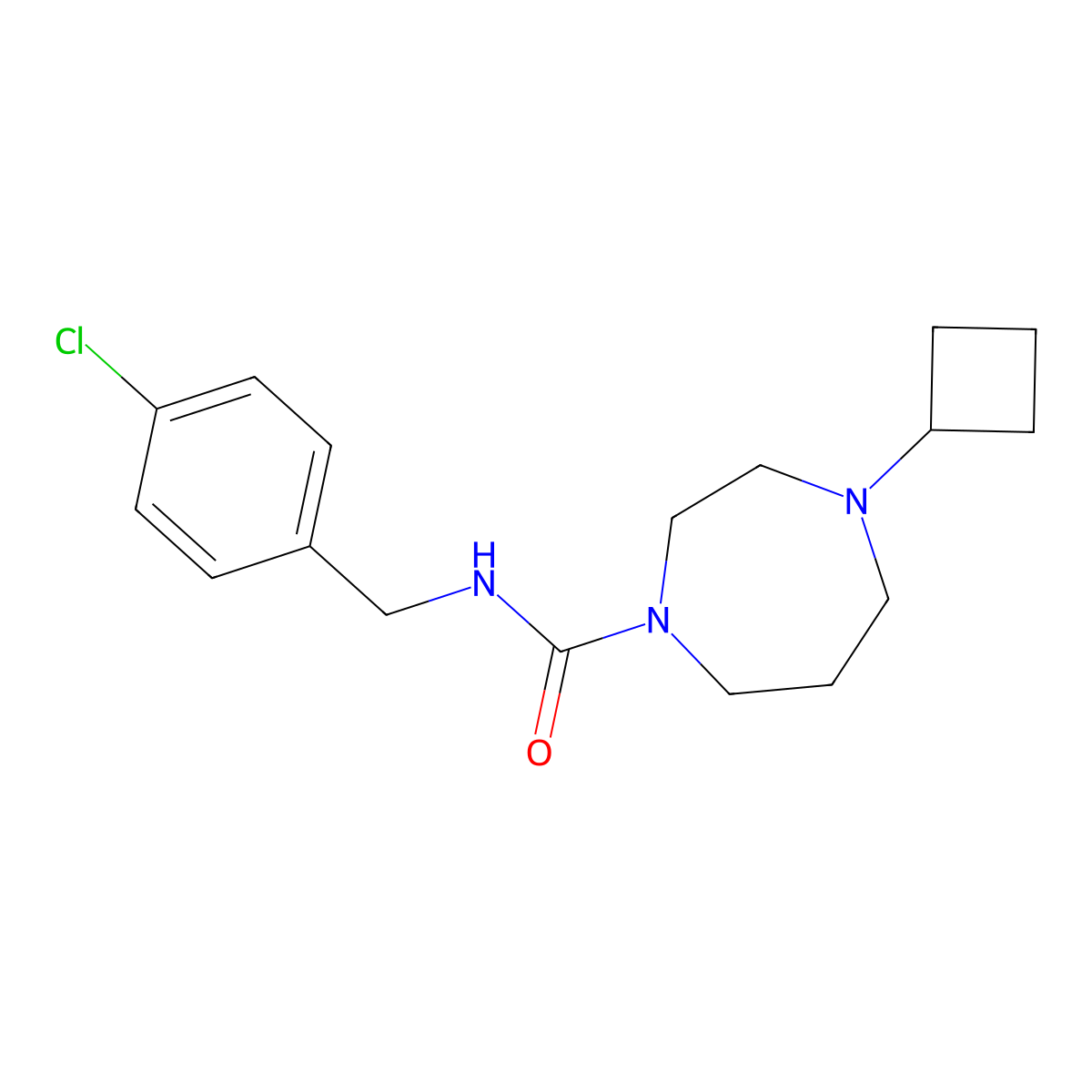 N-[(4-chlorophenyl)methyl]-4-cyclobutyl-1,4-diazepane-1-carboxamide molecular structure, CAS 2192746-20-4