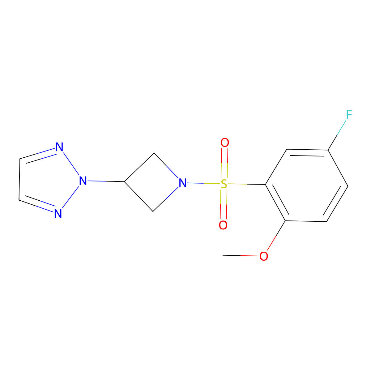 2-[1-(5-fluoro-2-methoxybenzenesulfonyl)azetidin-3-yl]-2H-1,2,3-triazole molecular structure, CAS 2192746-24-8