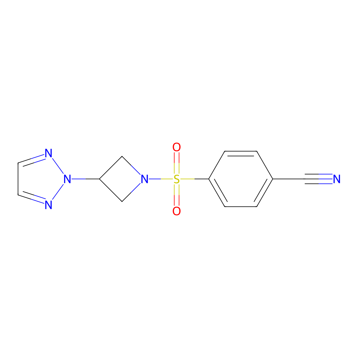 4-((3-(2H-1,2,3-triazol-2-yl)azetidin-1-yl)sulfonyl)benzonitrile molecular structure, CAS 2192746-28-2