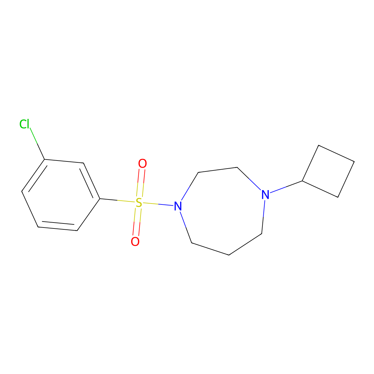 1-(3-Chlorobenzenesulfonyl)-4-cyclobutyl-1,4-diazepane molecular structure, CAS 2192746-57-7