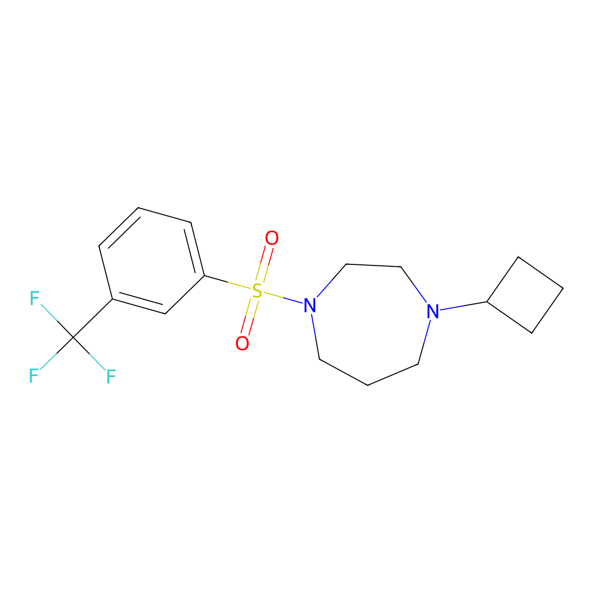 1-Cyclobutyl-4-[3-(trifluoromethyl)benzenesulfonyl]-1,4-diazepane molecular structure, CAS 2192746-64-6