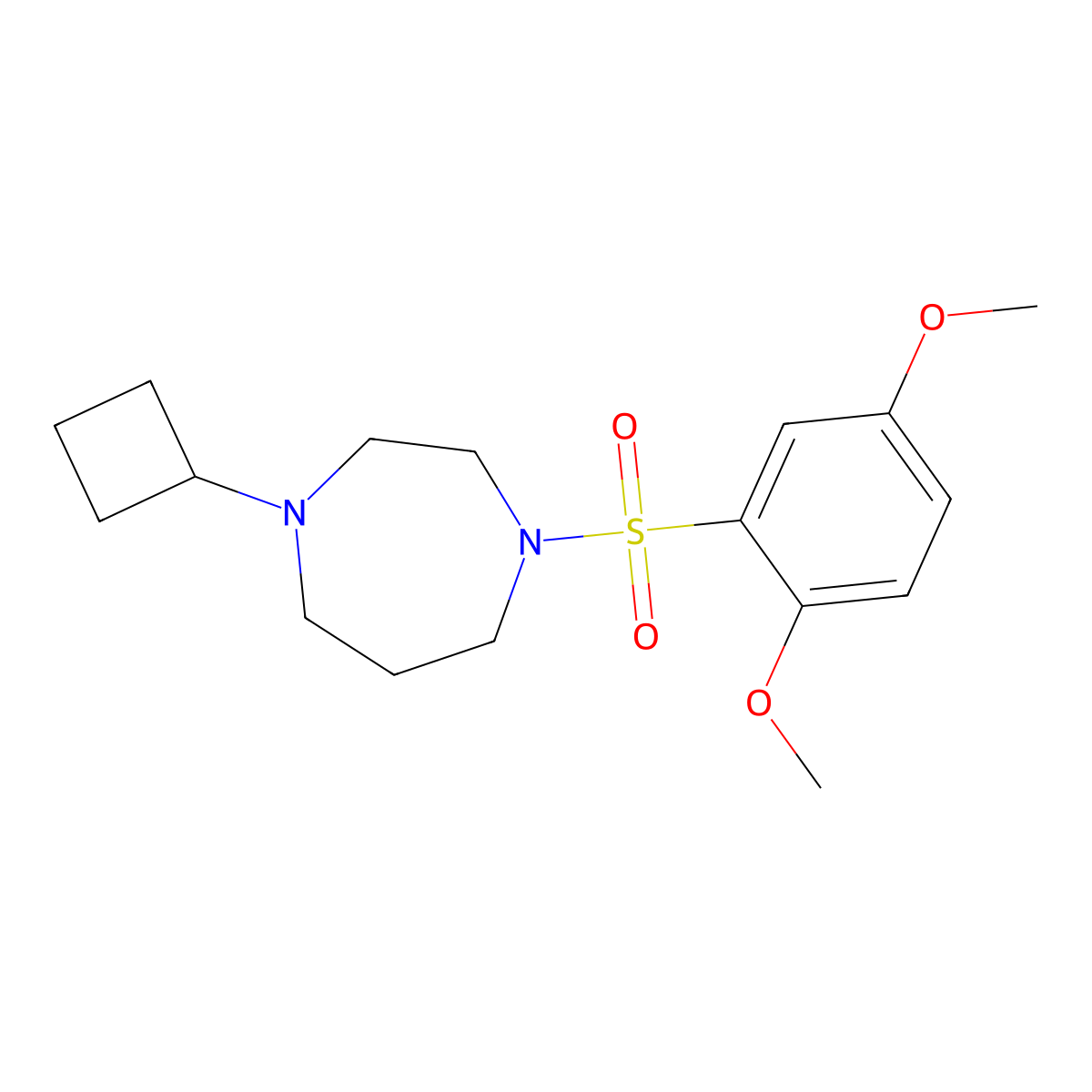1-Cyclobutyl-4-(2,5-dimethoxybenzenesulfonyl)-1,4-diazepane molecular structure, CAS 2192746-68-0