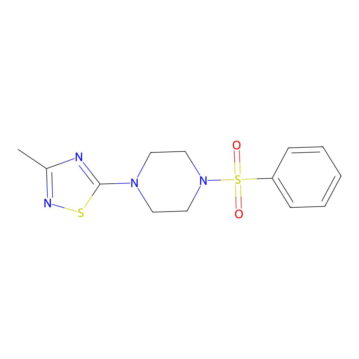 1-(Benzenesulfonyl)-4-(3-methyl-1,2,4-thiadiazol-5-yl)piperazine molecular structure, CAS 2192755-26-1