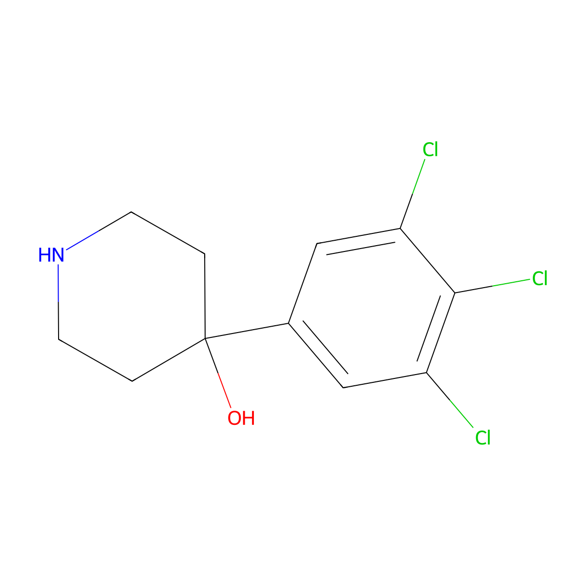 4-(3,4,5-Trichlorophenyl)-4-piperidinol molecular structure, CAS 21928-53-0