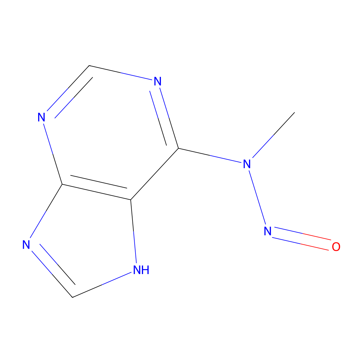 N-Methyl-N-nitroso-9H-purin-6-amine molecular structure, CAS 21928-82-5