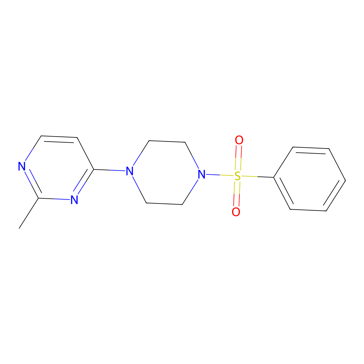 4-[4-(Benzenesulfonyl)piperazin-1-yl]-2-methylpyrimidine molecular structure, CAS 2192867-41-5