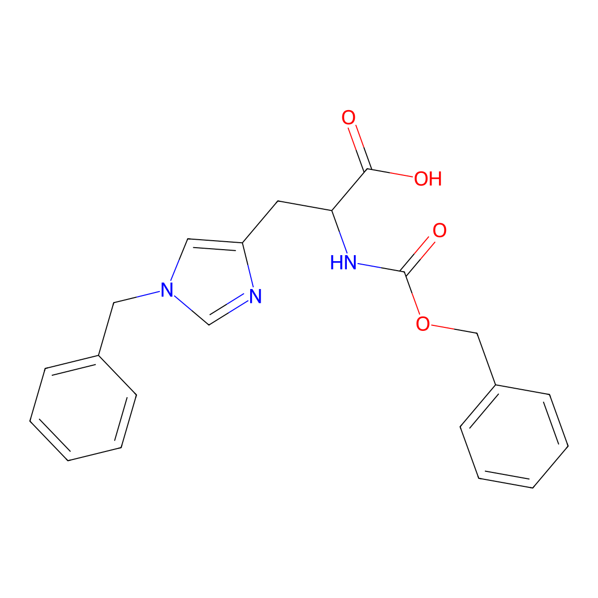 Z-His(Bzl)-OH molecular structure, CAS 21929-66-8