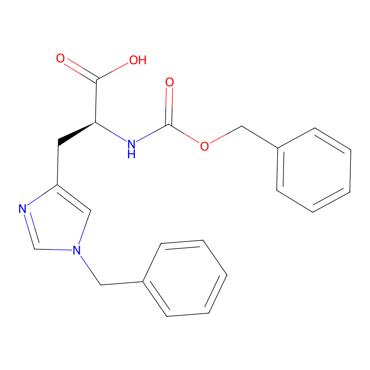 Z-His(Bzl)-OH molecular structure, CAS 21929-66-8