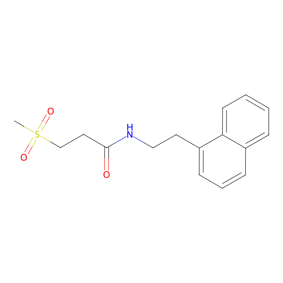 3-(methylsulfonyl)-N-[2-(1-naphthyl)ethyl]propanamide molecular structure, CAS 2192943-50-1