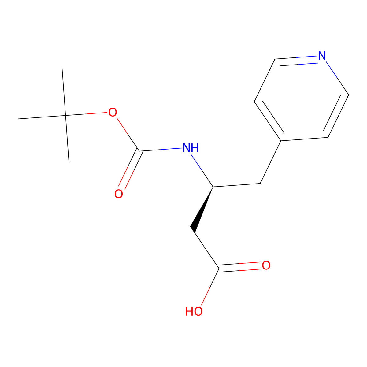 Boc-(S)-3-amino-4-(4-pyridyl)-butyric acid molecular structure, CAS 219297-13-9