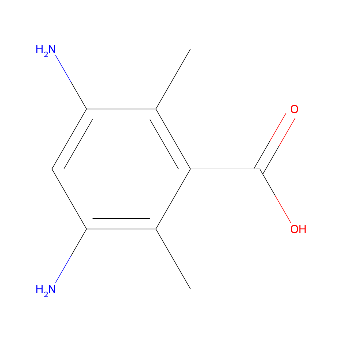 3,5-Diamino-2,6-dimethylbenzoic acid molecular structure, CAS 219297-24-2
