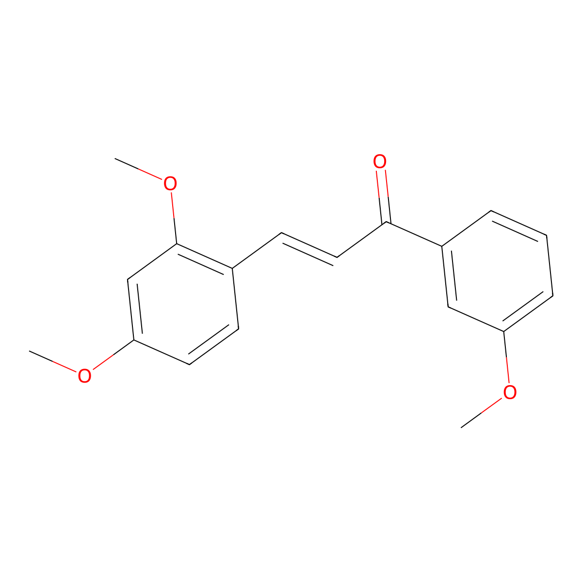 (2E)-3-(2,4-Dimethoxyphenyl)-1-(3-methoxyphenyl)prop-2-en-1-one molecular structure, CAS 219298-57-4