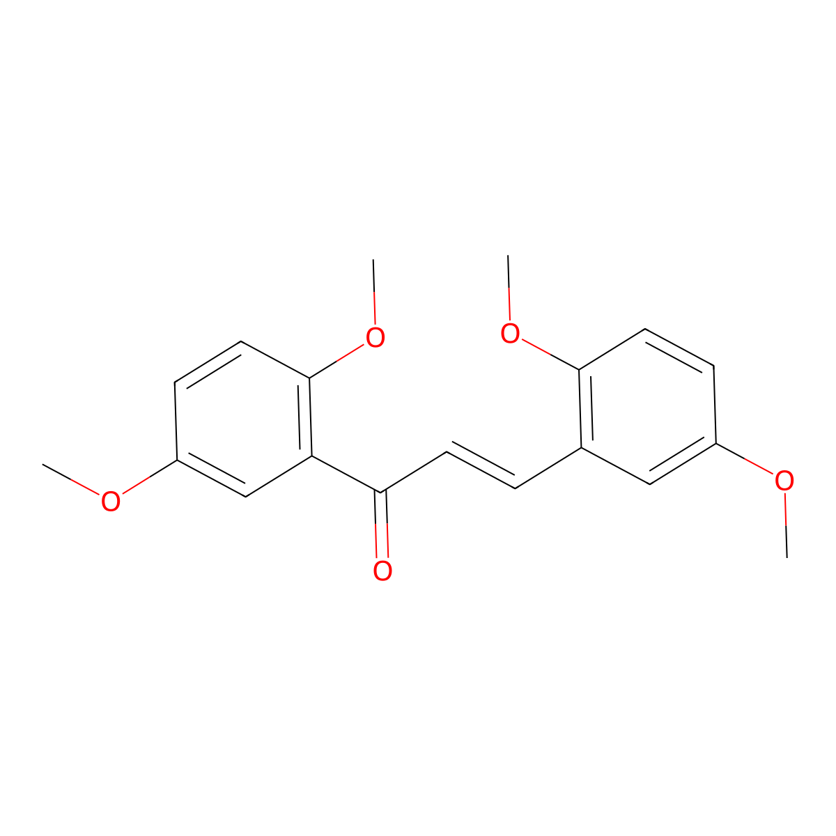 (2E)-1,3-Bis(2,5-dimethoxyphenyl)prop-2-en-1-one molecular structure, CAS 219298-68-7