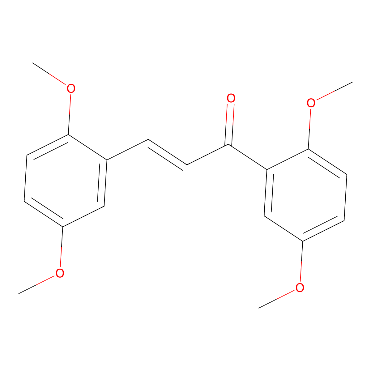 (2E)-1,3-Bis(2,5-dimethoxyphenyl)prop-2-en-1-one molecular structure, CAS 219298-68-7