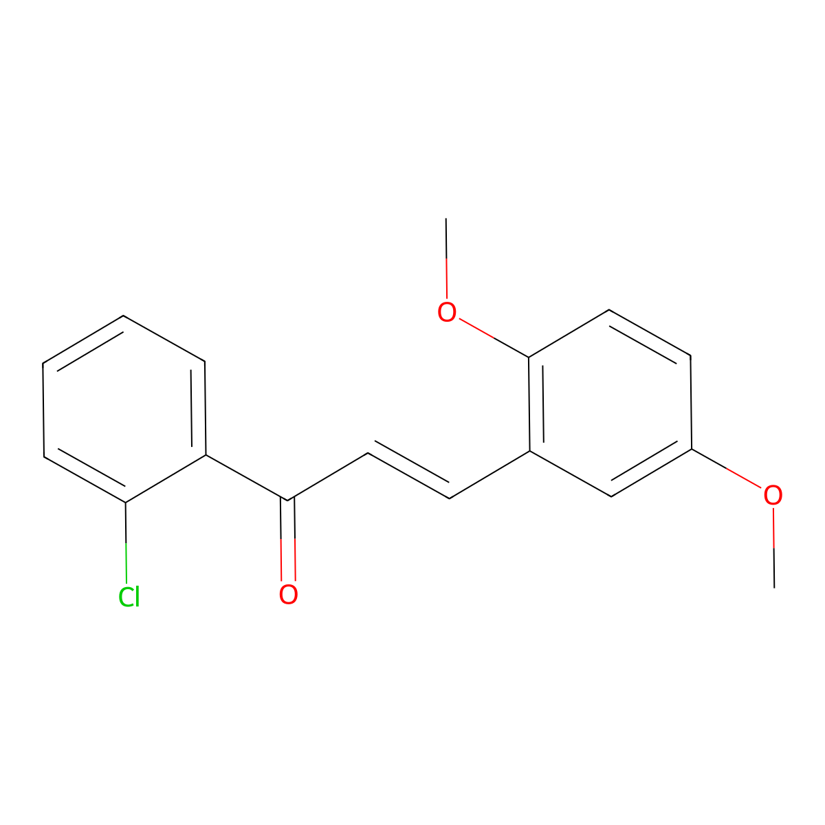 (2E)-1-(2-Chlorophenyl)-3-(2,5-dimethoxyphenyl)prop-2-en-1-one molecular structure, CAS 219298-69-8