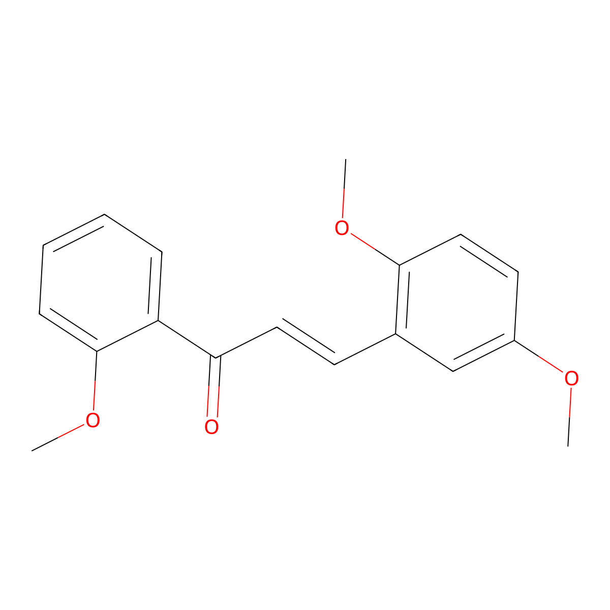 (2E)-3-(2,5-Dimethoxyphenyl)-1-(2-methoxyphenyl)prop-2-en-1-one molecular structure, CAS 219299-46-4
