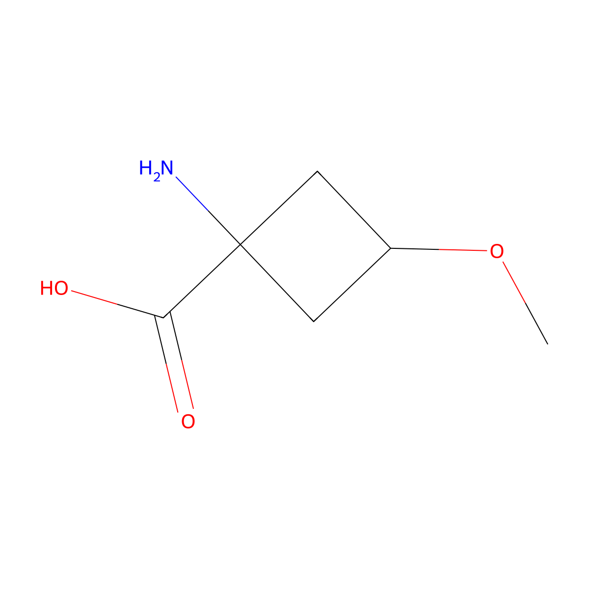 cis-1-Amino-3-methoxy-cyclobutanecarboxylic acid molecular structure, CAS 2193051-80-6