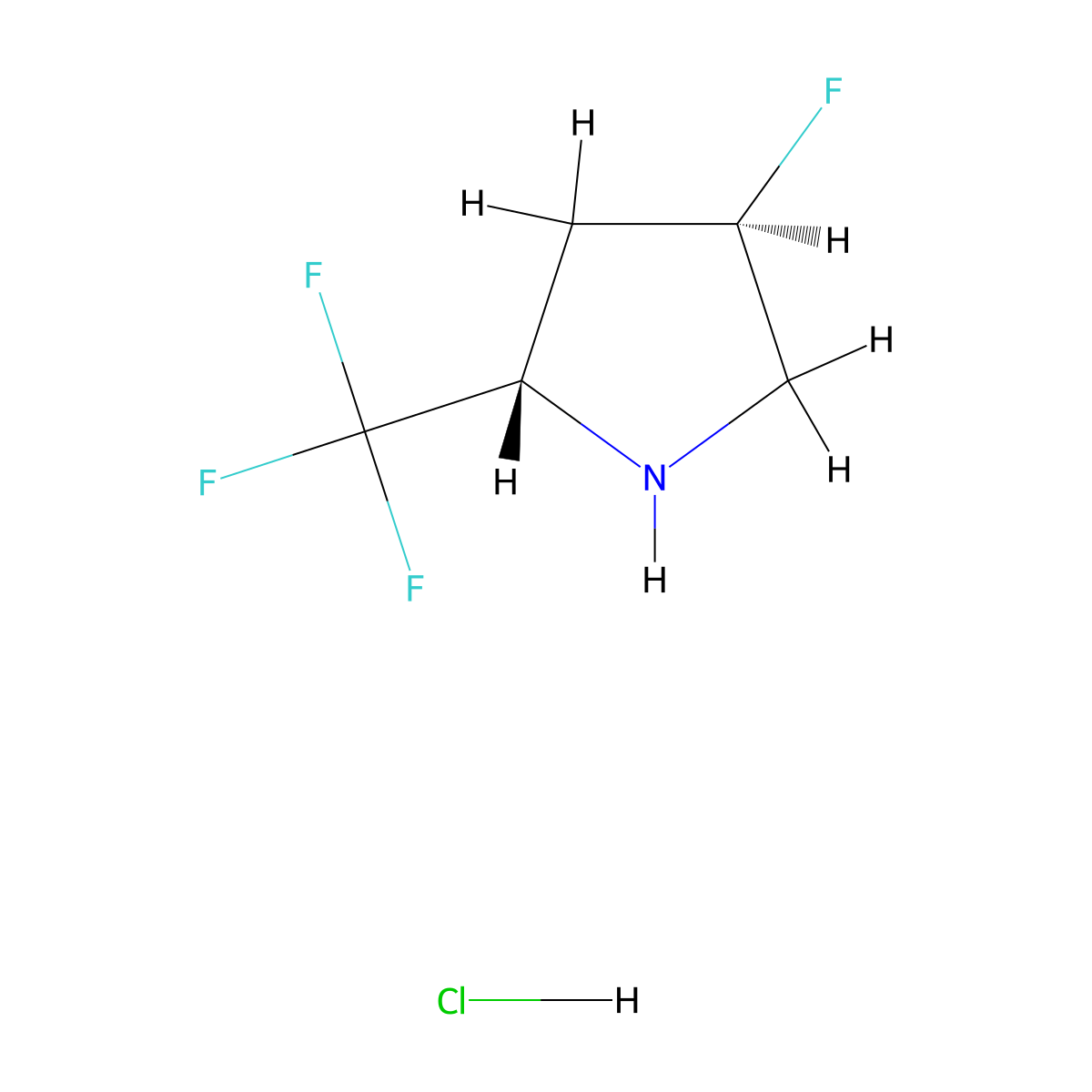 (2S,4R)-4-fluoro-2-(trifluoromethyl)pyrrolidine hydrochloride molecular structure, CAS 2193051-94-2