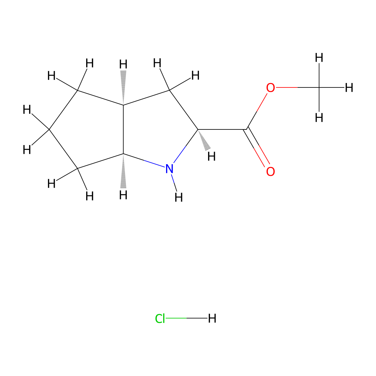 methyl (2S,3aS,6aS)-octahydrocyclopenta[b]pyrrole-2-carboxylate hydrochloride molecular structure, CAS 2193051-99-7