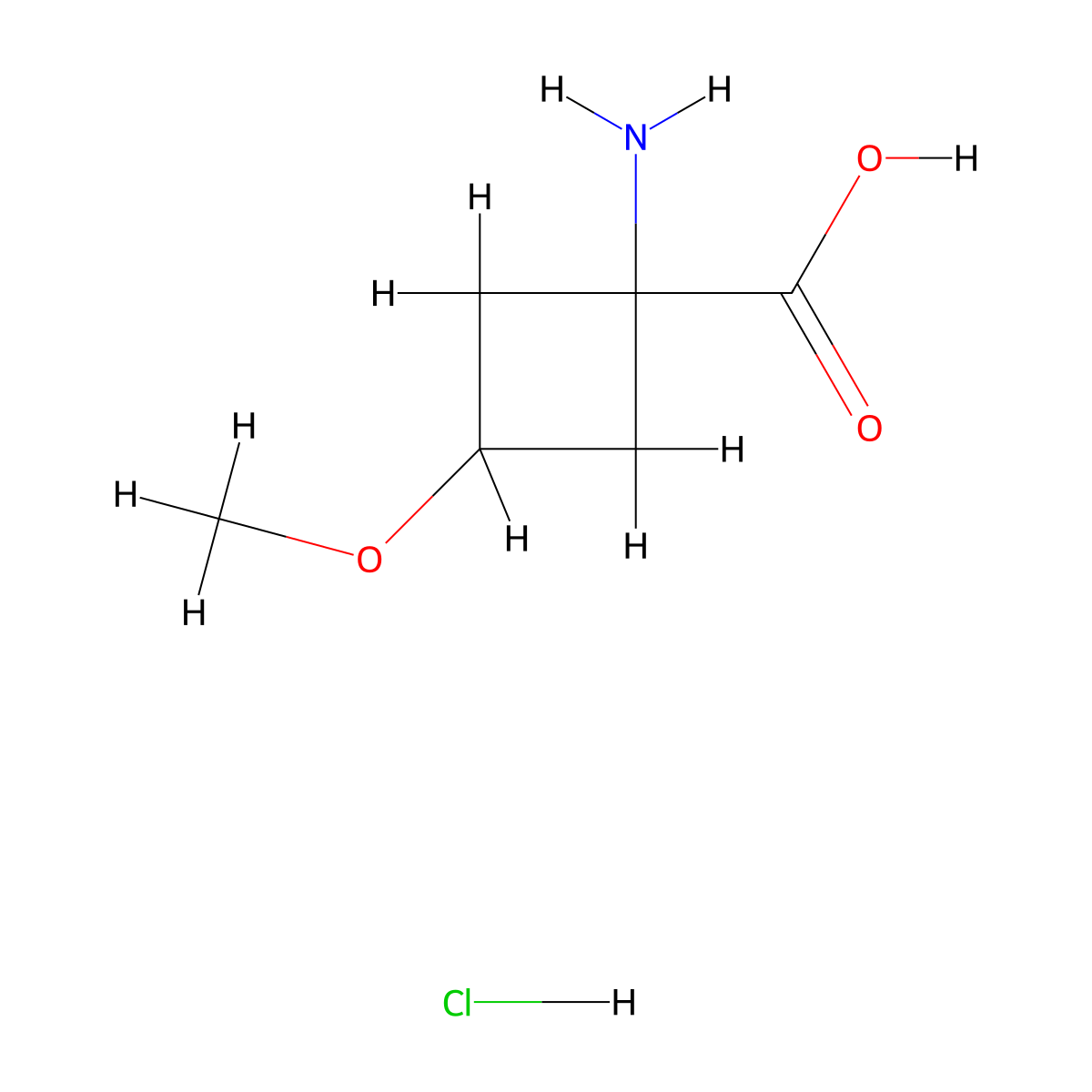 Rac-(1s,3s)-1-amino-3-methoxycyclobutane-1-carboxylic acid hydrochloride molecular structure, CAS 2193052-07-0